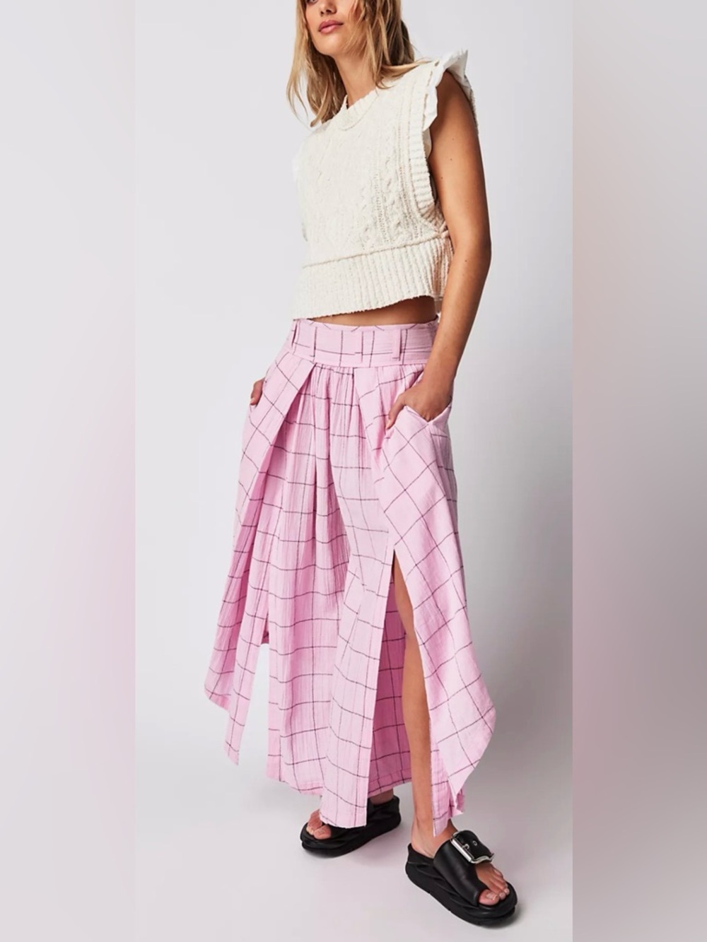 Free People   Lunar Cove Wide-Leg Trousers size M